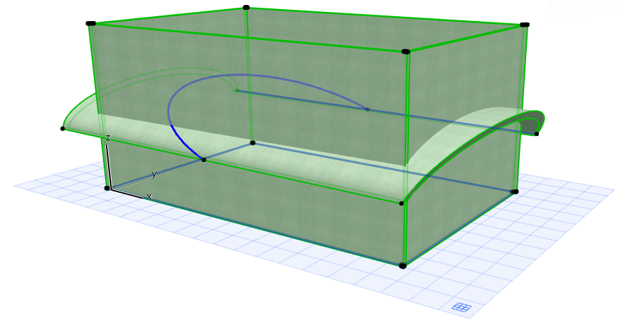 Archicad 屋根 シェルで要素を切り取り キャドテク アクト テクニカルサポート